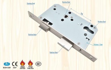 Euro Mortise Lock Body - Sash Lock