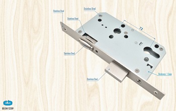 Euro Mortise Lock Body - Roller Bolt Lock