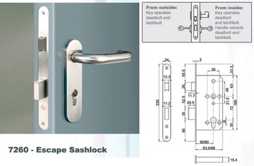 Euro Mortise Lock - Escape Sashlock (Interconnect Lock)